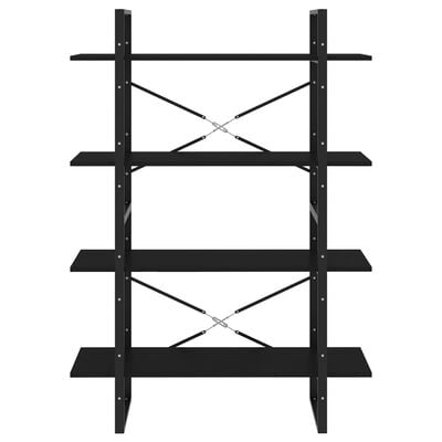 vidaXL 4-Tier Book Cabinet Black 100x30x140 cm Engineered Wood