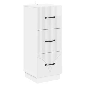 vidaXL Drawer Cabinet High Gloss White 33 x 34.5 x 87 cm