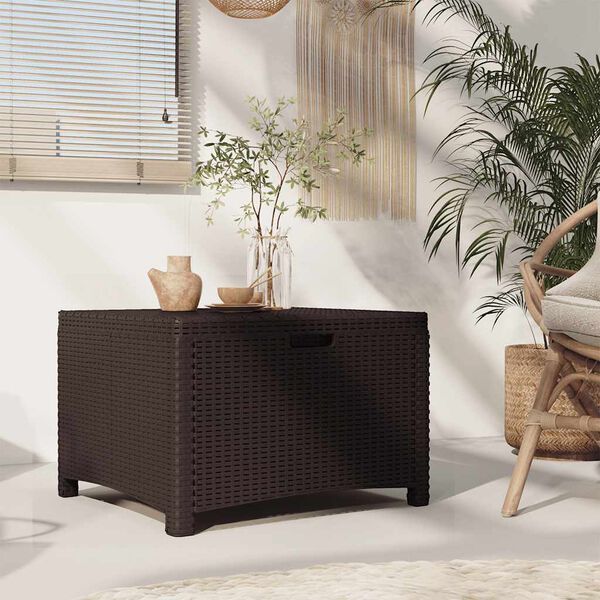 vidaXL Garden Storage Box 60x54x41 cm PP Rattan Brown