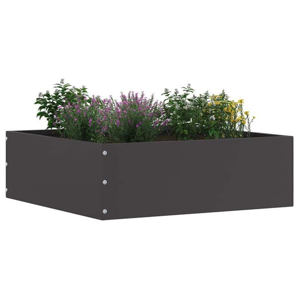 vidaXL Lawn Edging 6 pcs Black 40 x 40 x 13 cm Steel