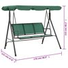 vidaXL Garden Swing Bench Green 170 cm Textilene and Steel