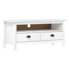 vidaXL TV Cabinet Hill White 110x40x47 cm Solid Pine Wood