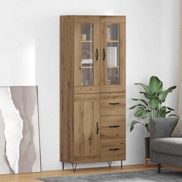 vidaXL Highboard Artisan Oak 69.5 x 34 x 90 cm Engineered Wood