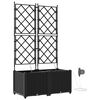 vidaXL Garden Planter 2 pcs Black 80 x 40 x 142 cm PP