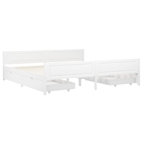 vidaXL Bed Frame without Mattress White Solid Wood Pine 200x200 cm