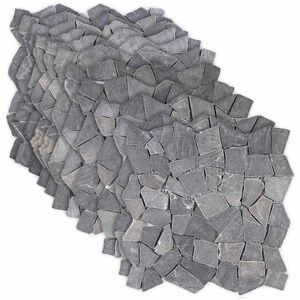 vidaXL Mosaic Tiles Dark Grey 30 x 30 cm Marble