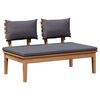 vidaXL Garden Bench 2 pcs Grey and Brown Solid Teak wood