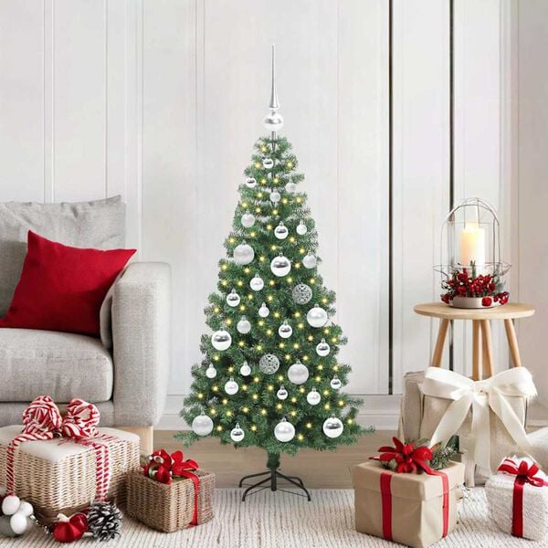 vidaXL Christmas Tree with 150 LEDs with Stand Green 120 cm PVC