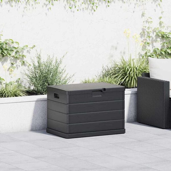 vidaXL Garden Storage Box Anthracite 77.5 x 54.5 x 53 cm Plastic