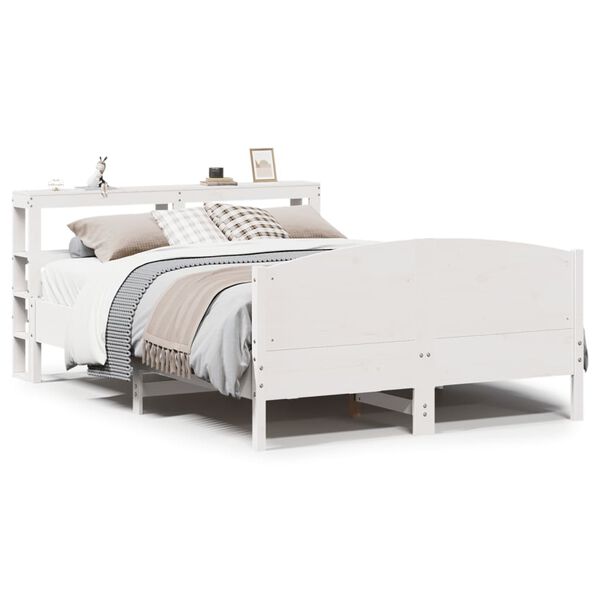 vidaXL Bed Frame without Mattress White 120x200 cm Solid Wood Pine