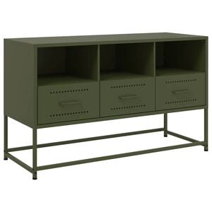 vidaXL TV Cabinet Olive Green 100.5x39x60.5 cm Steel