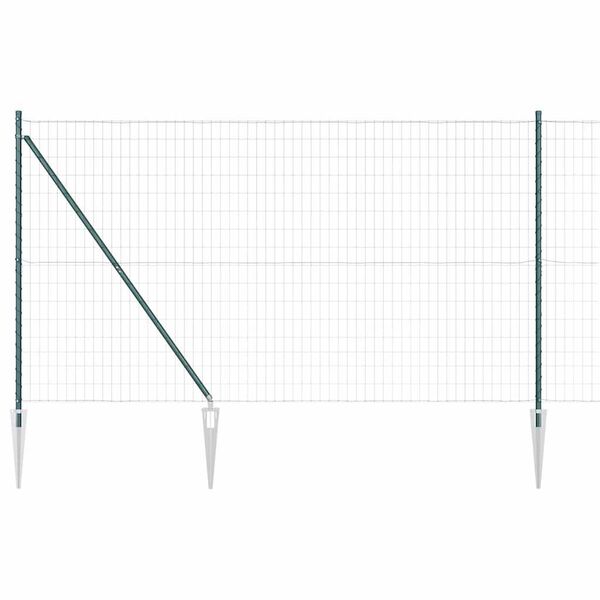 vidaXL Fence with Post Green 1.5 x 10 m Steel and PVC
