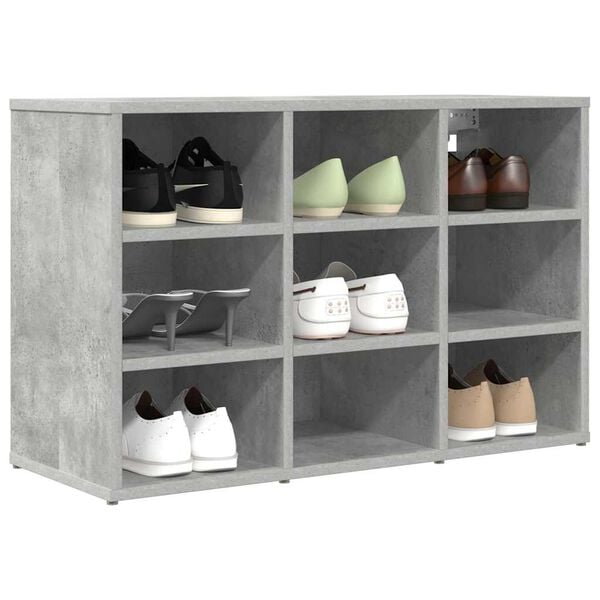 vidaXL Shoe Cabinet Concrete grey 77.5 x 30 x 51 cm Engineered Wood