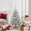 vidaXL Artificial Christmas Tree Green and White 120 cm PVC and Metal