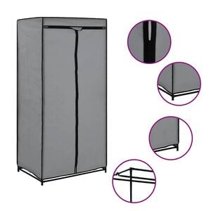 vidaXL Wardrobe Grey 75x50x160 cm