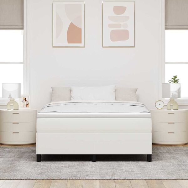 vidaXL Bed Frame Cream 140 x 190 cm Corduroy fabric