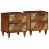 vidaXL Bedside Cabinet with Drawer 2 pcs Honey Brown 40 x 33 x 46 cm