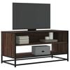 vidaXL TV Cabinet Brown Oak 91x40x46 cm Engineered Wood and Metal