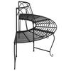 vidaXL Half Round Tree Bench 2 pcs Ø159 cm Black Steel
