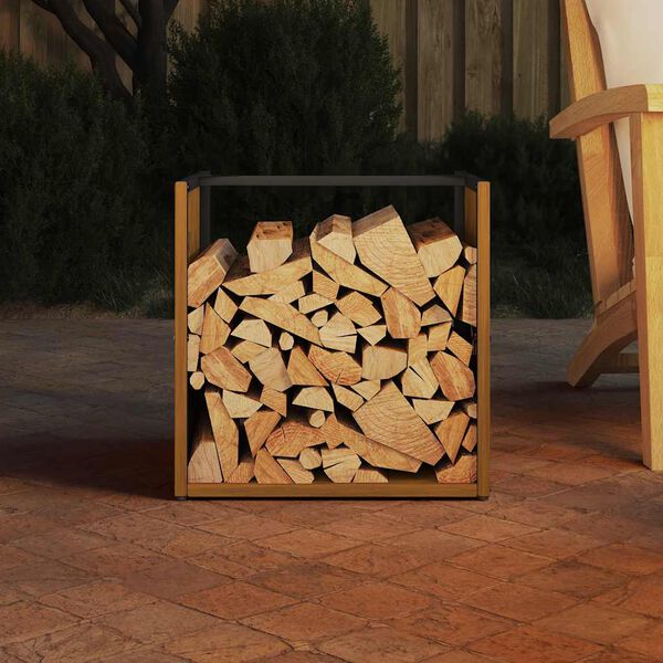 vidaXL Firewood Rack 40x40x40 cm Weathering Steel