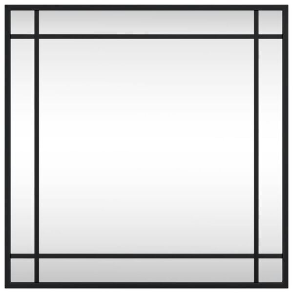 vidaXL Wall Mirror Black 50x50 cm Square Iron