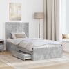 vidaXL Bed Frame with Drawer Concrete Grey 90 x 190 cm Engineered Wood