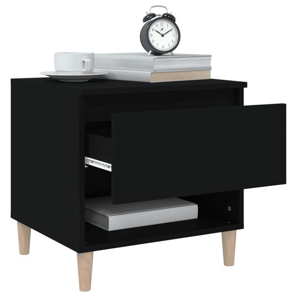 vidaXL Bedside Tables 2 pcs Black 50x46x50 Engineered Wood
