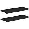vidaXL Stair Treads 2 pcs 70 x 25 x 2 cm Black Solid Beech Wood