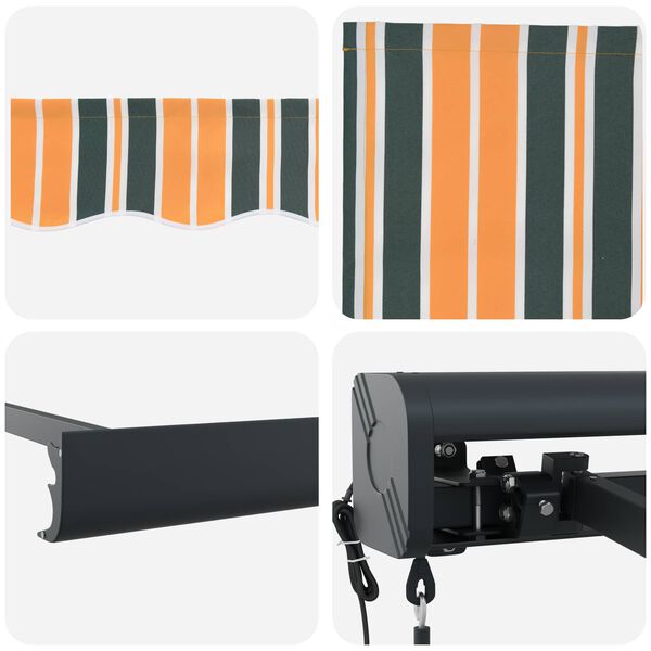 vidaXL Awning Green and Yellow 400 x 300 x 165 cm