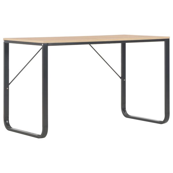 vidaXL Computer Desk Black and Oak 120x60x73 cm