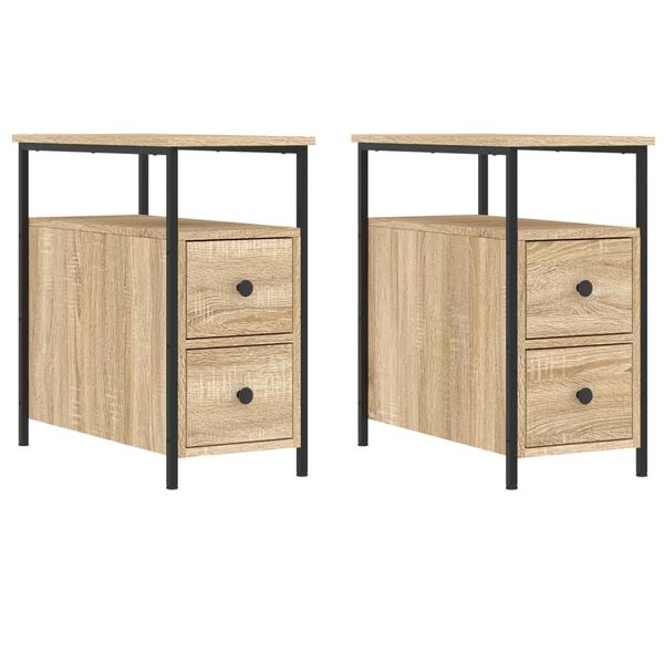 vidaXL Bedside Cabinets 2 pcs Sonoma Oak 30x60x60 cm Engineered Wood