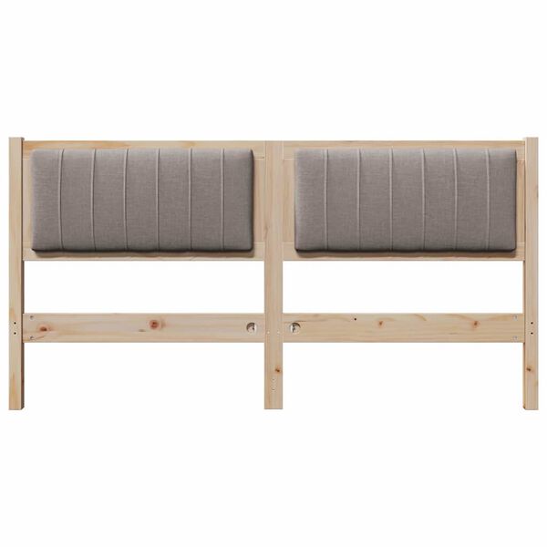 vidaXL Upholstered Headboard Brown 150 cm Solid Pine Wood