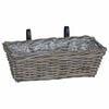 vidaXL Hanging Planter Basket 2 pcs Grey 48 x 22 x 15 cm Lacak Rattan