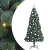 vidaXL Artificial Pre-lit Christmas Tree with Ball Set Green 150 cm