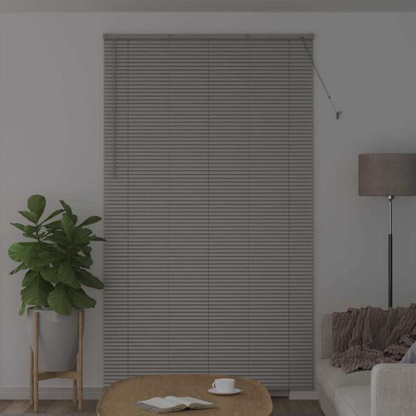 vidaXL Window Blind with Curtains Manual Silver Aluminium