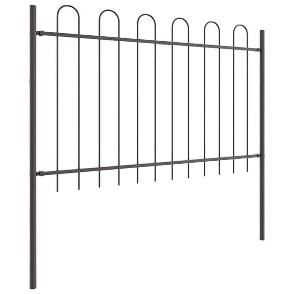 vidaXL Garden Fence 4 pcs Grey 6.8 x 1 m Powder-coated Steel