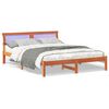 vidaXL Bed Frame with Headboard Wax Brown 160 x 200 cm Solid Pine Wood
