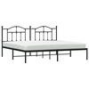 vidaXL Metal Bed Frame without Mattress with Headboard Black 193x203cm