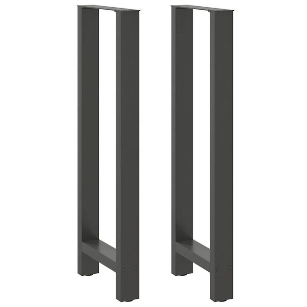 vidaXL Bar Table Legs Anthracite 2 pcs 50x(110-111) cm Steel