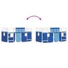 vidaXL Kids'Loft Bed Frame with Curtains White and Blue 107 x 201 cm