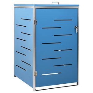 vidaXL Single Wheelie Bin Shed 69x77.5x115 cm Stainless Steel