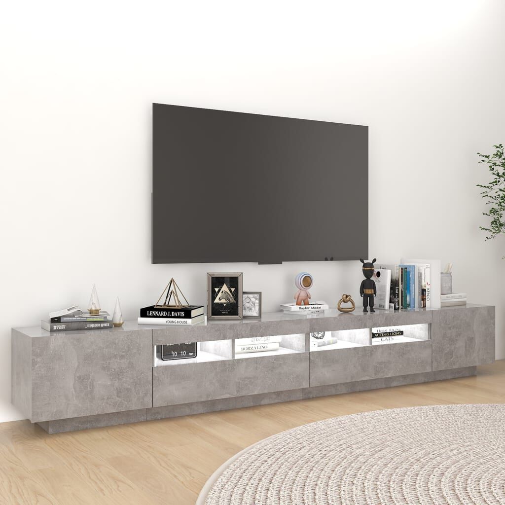 Grey tv unit top with led lights