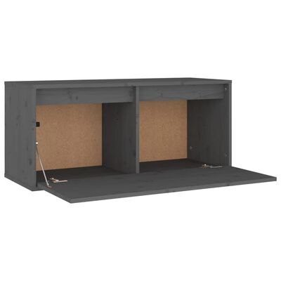 vidaXL Wall Cabinet Grey 80x30x35 cm Solid Wood Pine