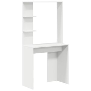 vidaXL Desk with Shelf White 78.5 x 37 x 154.5 cm Engineered Wood