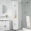 vidaXL Bathroom Cabinet White 30 x 35 x 192 cm Engineered wood & Metal