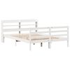 vidaXL Bed Frame with Headboard without Mattress White 135x190 cm Double