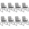 vidaXL 9 Piece Garden Dining Set Black PVC Rattan