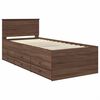 vidaXL Daybed Manual Brown Oak and Black 90 x 200 cm Engineered Wood