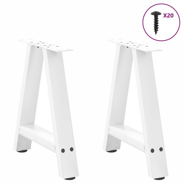 vidaXL Coffee Table Legs A-Shaped 2 pcs White&nbsp;50x(42-43) cm Steel