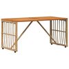 vidaXL Outdoor Table Natural 80 x 40 x 40 cm Steel and Poly Rattan